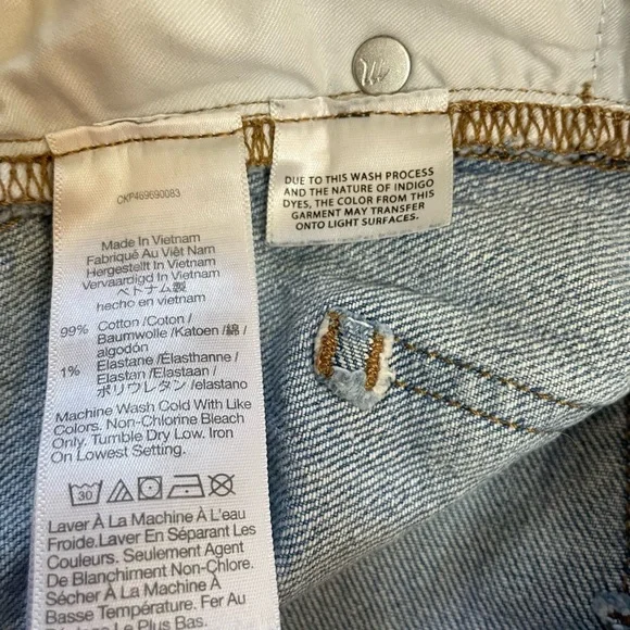 Madewell The Perfect Vintage Straight High Rise Light Medium Blue Wash Size 29 - Picture 12 of 16